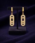 Σκουλαρίκια Gold Oval Crystal | Χρυσά με Ζιργκόν